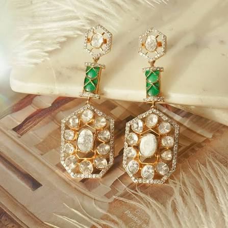 Diamond polki earrings