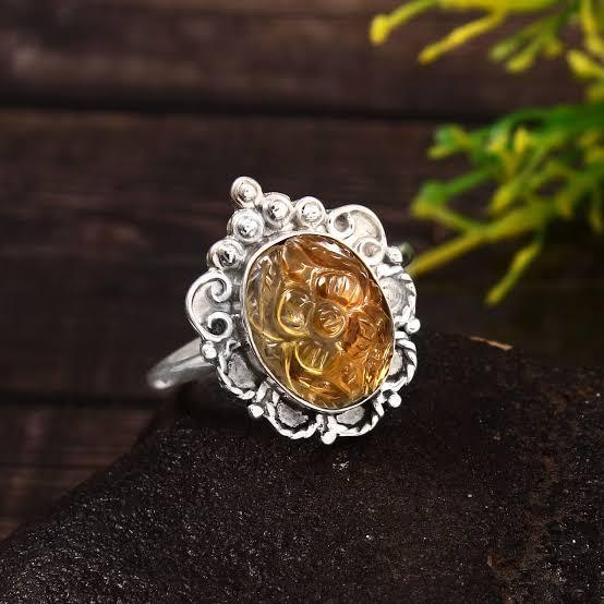 Carved stone rings